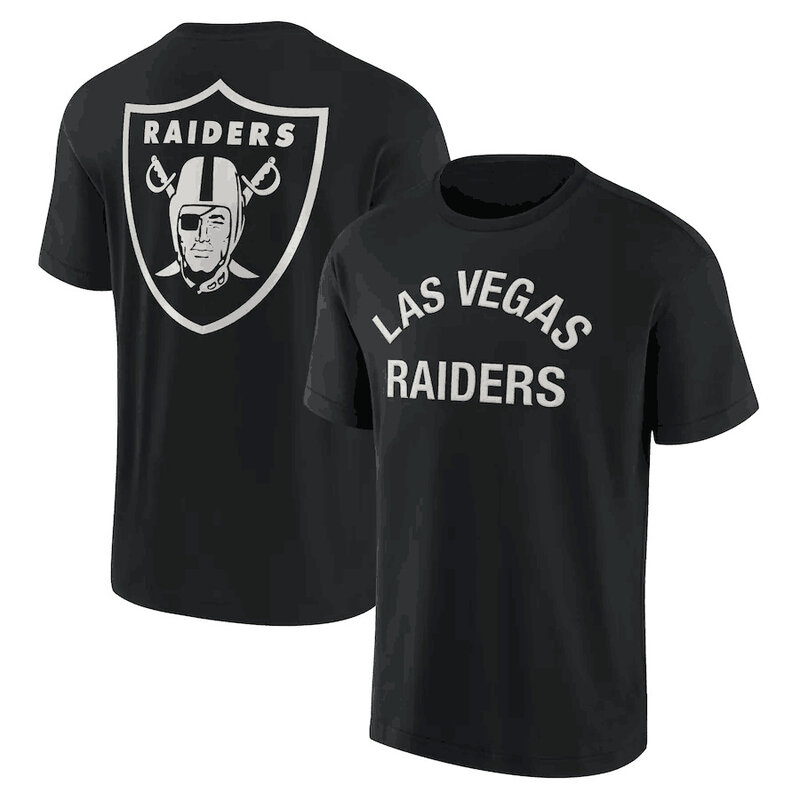NFL Las Vegas Raiders Team Logo Short Sleeve Polyester Performance game day Shirt,crewneck 3d print tee for football fans
