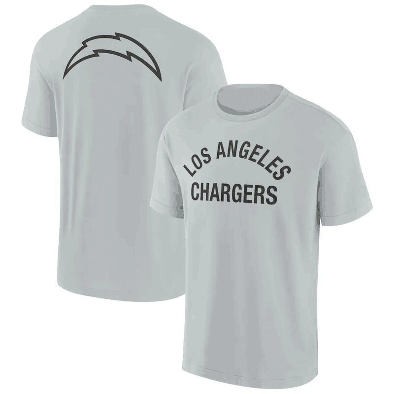 NFL Los Angeles Chargers Team Logo Short Sleeve Polyester Performance game day Shirt,crewneck 3d print tee for football fans