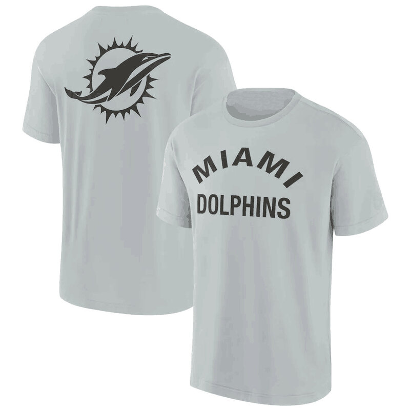 NFL Miami Dolphins Team Logo Short Sleeve Polyester Performance game day Shirt,crewneck 3d print tee for football fans