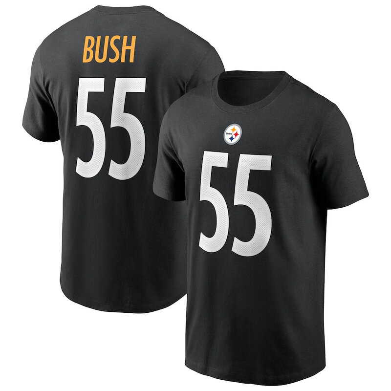 NFL Pittsburgh Steelers Team logo player name and number Footall Shirt Short Sleeve Dri-fit workout gym running sport tee