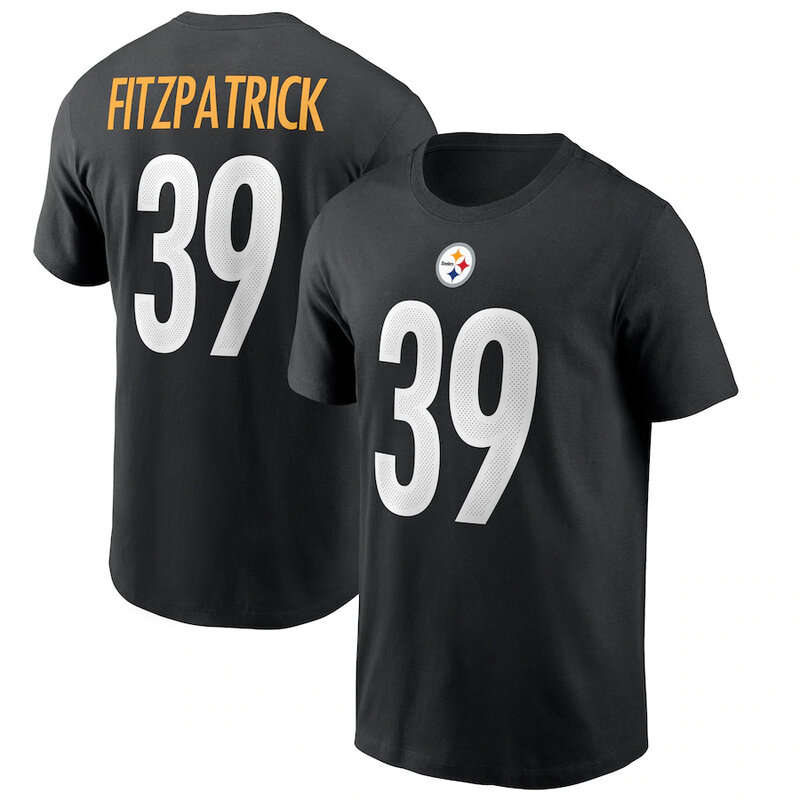 NFL Pittsburgh Steelers Team logo player name and number Footall Shirt Short Sleeve Dri-fit workout gym running sport tee