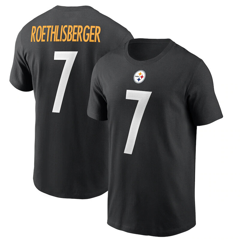 NFL Pittsburgh Steelers Team logo player name and number Footall Shirt Short Sleeve Dri-fit workout gym running sport tee