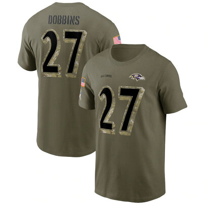 short sleeve crewneck NFL Officially Licensed Baltimore Ravens Adult Salute To Service Fan Tee for Men and Women