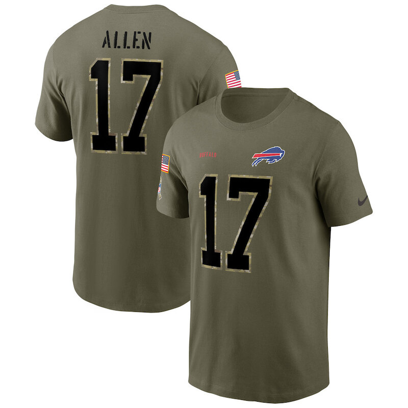 short sleeve crewneck NFL Officially Licensed Buffalo Bills Adult Salute To Service Fan Tee for Men and Women