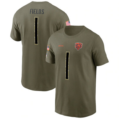 short sleeve crewneck NFL Officially Licensed Chicago Bears Adult Salute To Service Fan Tee for Men and Women