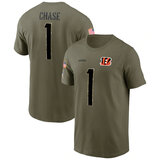 short sleeve crewneck NFL Officially Licensed Cincinnati Bengals Adult Salute To Service Fan Tee for Men and Women
