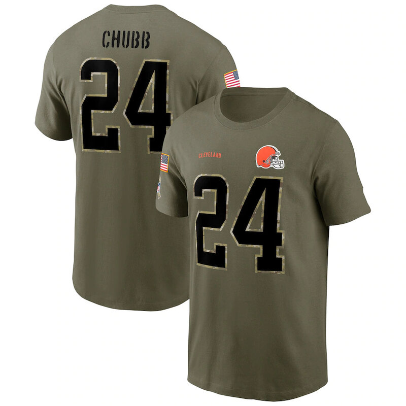 short sleeve crewneck NFL Officially Licensed Cleveland Browns Adult Salute To Service Fan Tee for Men and Women
