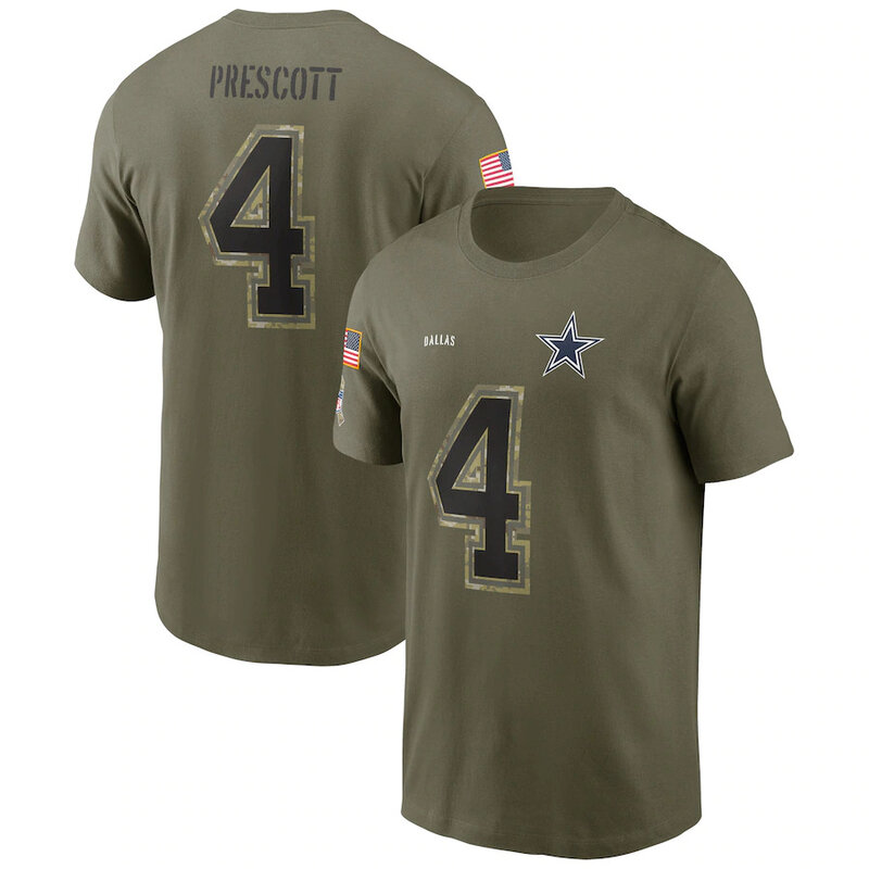 short sleeve crewneck NFL Officially Licensed Dallas Cowboys Adult Salute To Service Fan Tee for Men and Women