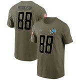 short sleeve crewneck NFL Officially Licensed Detroit Lions Adult Salute To Service Fan Tee for Men and Women