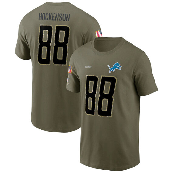 short sleeve crewneck NFL Officially Licensed Detroit Lions Adult Salute To Service Fan Tee for Men and Women