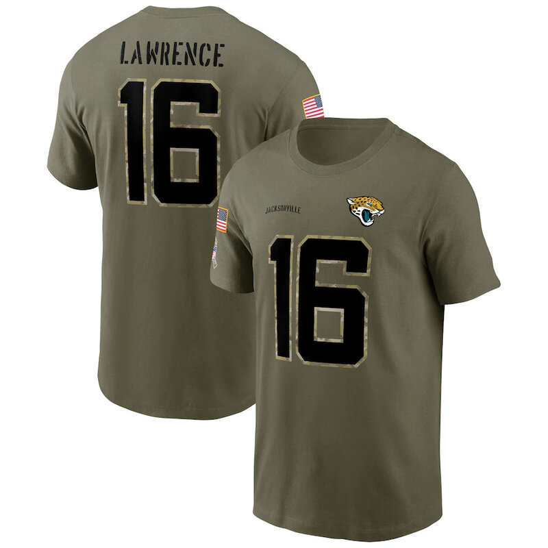 short sleeve crewneck NFL Officially Licensed Jacksonville Jaguars Adult Salute To Service Fan Tee for Men and Women