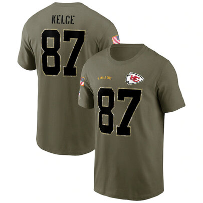 short sleeve crewneck NFL Officially Licensed Kansas City Chiefs Adult Salute To Service Fan Tee for Men and Women