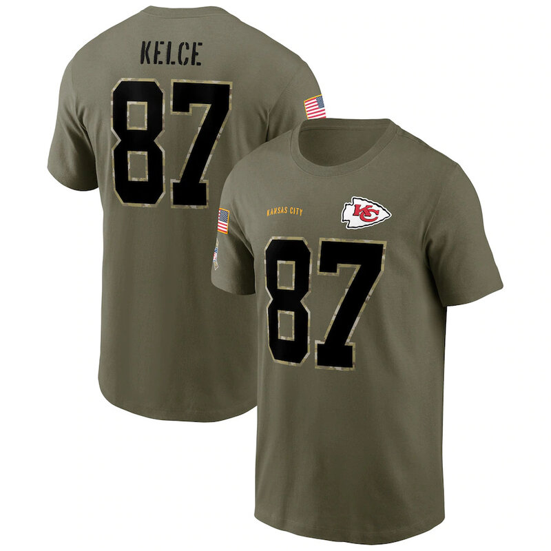 short sleeve crewneck NFL Officially Licensed Kansas City Chiefs Adult Salute To Service Fan Tee for Men and Women