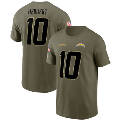short sleeve crewneck NFL Officially Licensed Los Angeles Chargers Adult Salute To Service Fan Tee for Men and Women