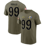 short sleeve crewneck NFL Officially Licensed Los Angeles Rams Adult Salute To Service Fan Tee for Men and Women