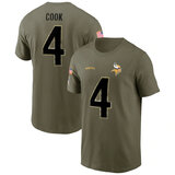 short sleeve crewneck NFL Officially Licensed Minnesota Vikings Adult Salute To Service Fan Tee for Men and Women
