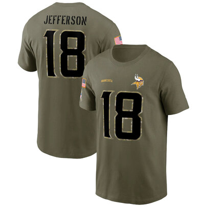 short sleeve crewneck NFL Officially Licensed Minnesota Vikings Adult Salute To Service Fan Tee for Men and Women