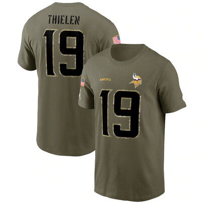 short sleeve crewneck NFL Officially Licensed Minnesota Vikings Adult Salute To Service Fan Tee for Men and Women