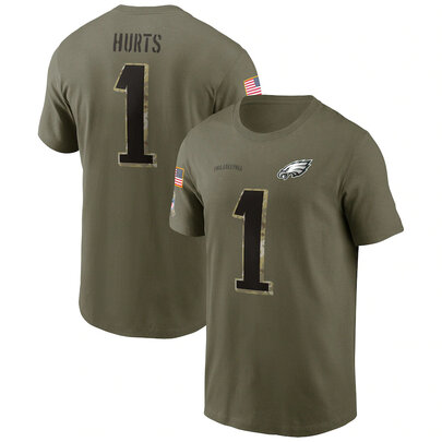 short sleeve crewneck NFL Officially Licensed Philadelphia Eagles Adult Salute To Service Fan Tee for Men and Women