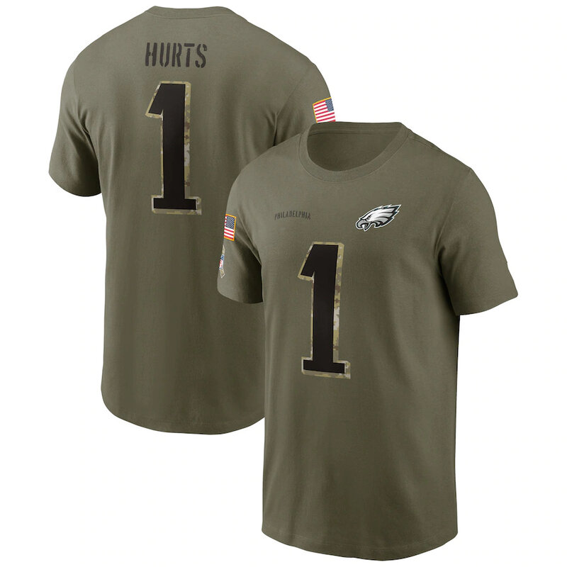 short sleeve crewneck NFL Officially Licensed Philadelphia Eagles Adult Salute To Service Fan Tee for Men and Women