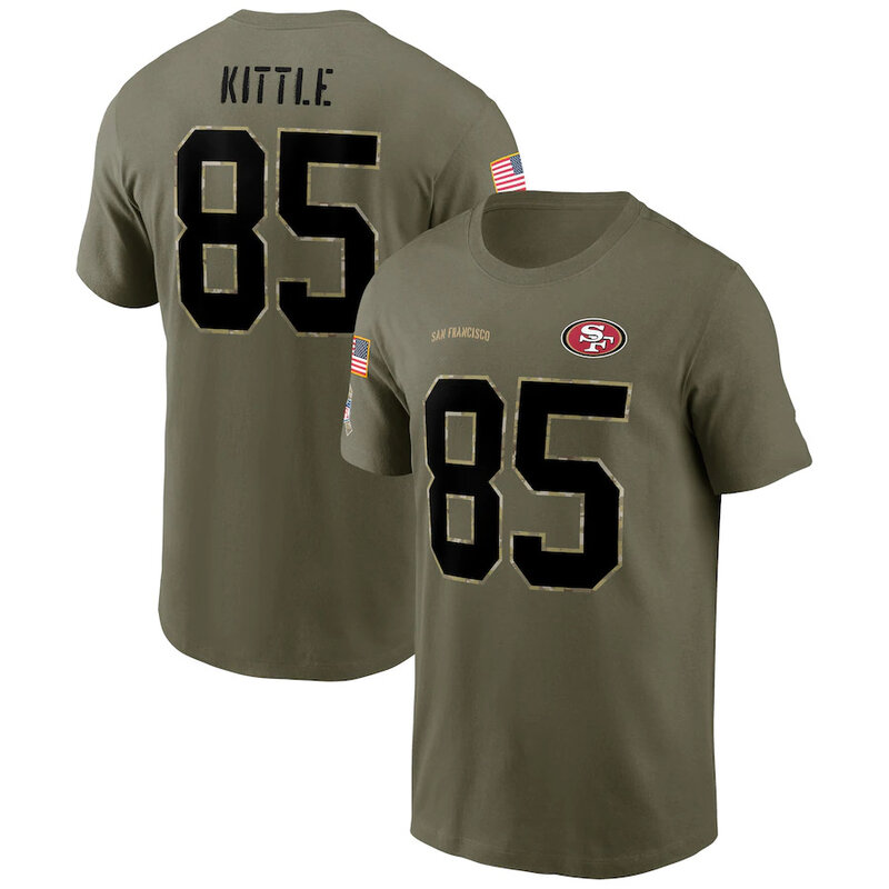 short sleeve crewneck NFL Officially Licensed San Francisco 49ers Adult Salute To Service Fan Tee for Men and Women