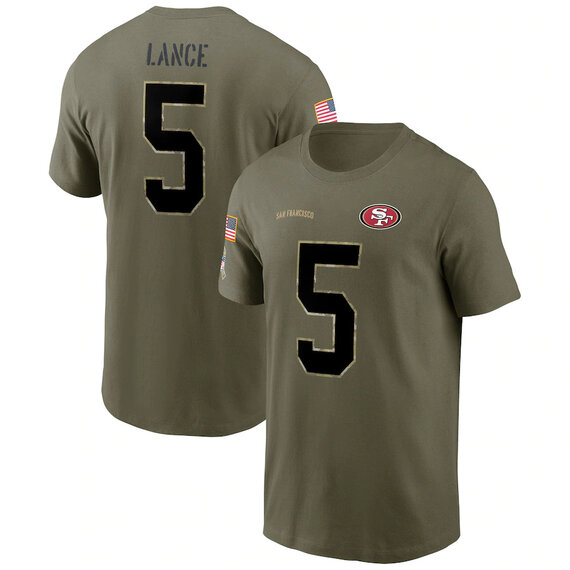 short sleeve crewneck NFL Officially Licensed San Francisco 49ers Adult Salute To Service Fan Tee for Men and Women