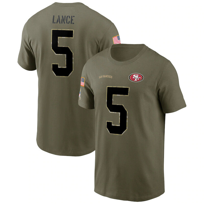 short sleeve crewneck NFL Officially Licensed San Francisco 49ers Adult Salute To Service Fan Tee for Men and Women
