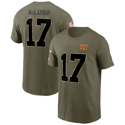 short sleeve crewneck NFL Officially Licensed Washington Commanders Adult Salute To Service Fan Tee for Men and Women