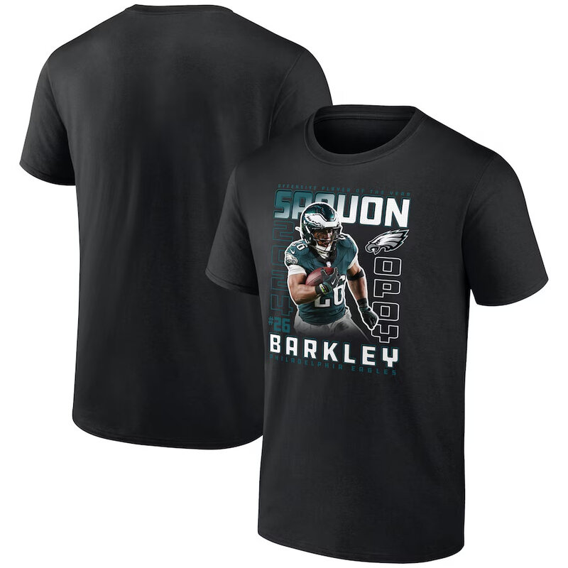 NFL Shirt Philadelphia Eagles Saquon Barkley Jersey Black - Eagles 2025 Super Bowl Shirt for NFL football fans