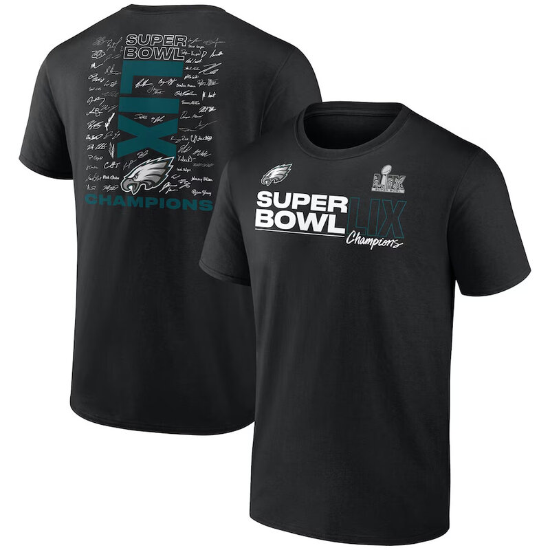 NFL Super Bowl Champions Philadelphia Eagles Tee Black - Eagles 2025 Super Bowl Shirt for NFL football fans