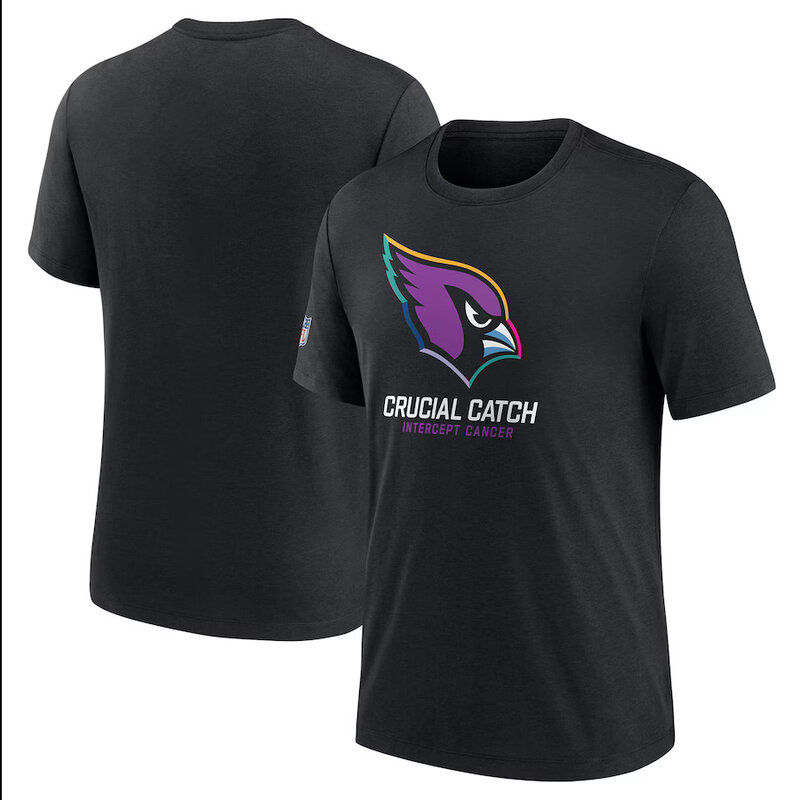 NFL crucial catch merchandise,Short Sleeve Arizona Cardinals football Shirt,crewneck graphic NFL top Tee