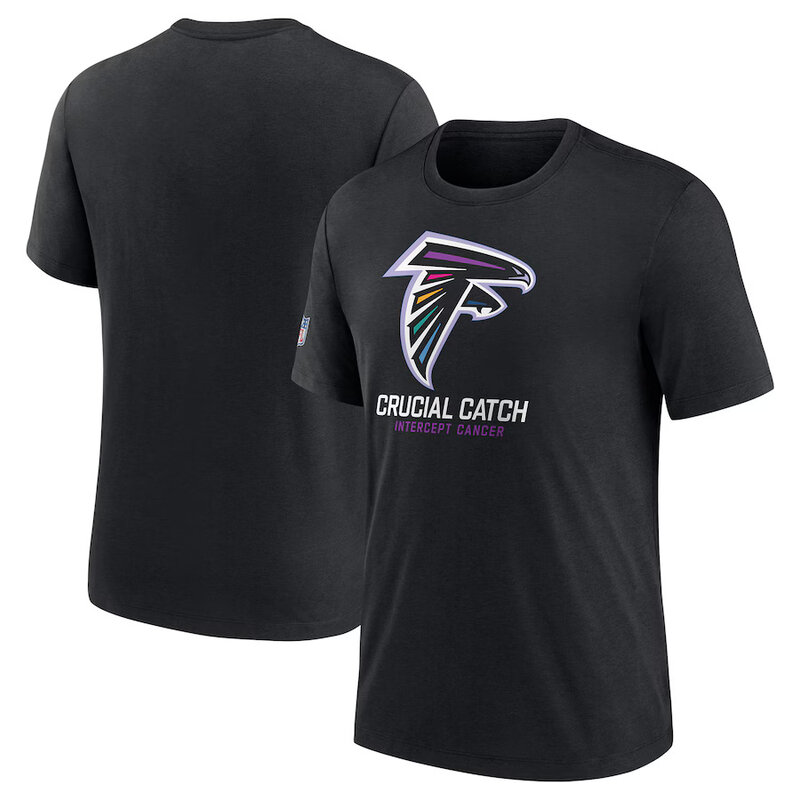 NFL crucial catch merchandise,Short Sleeve Atlanta Falcons football Shirt,crewneck graphic NFL top Tee