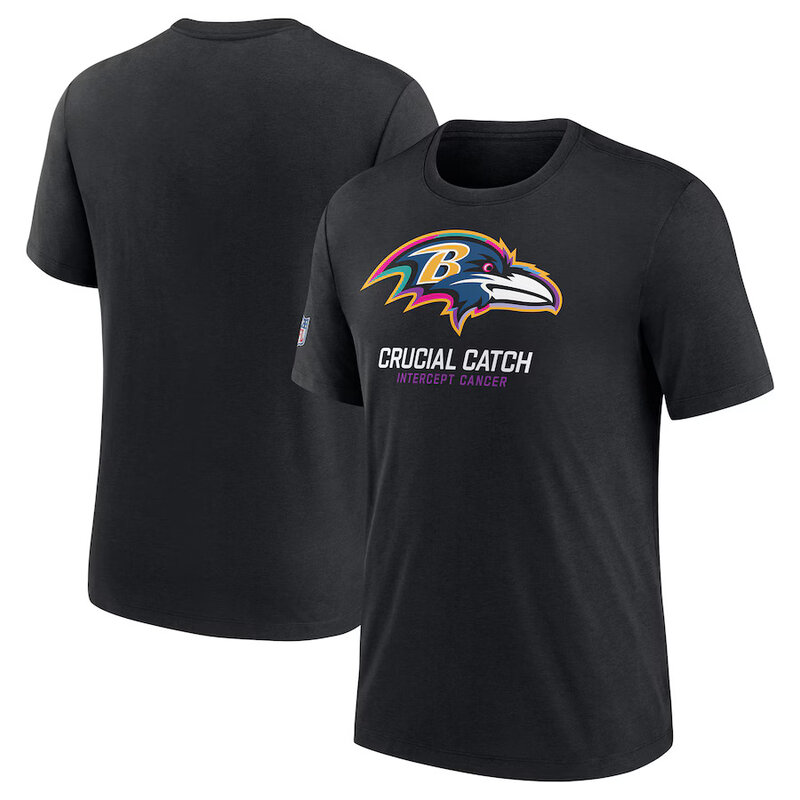 NFL crucial catch merchandise,Short Sleeve Baltimore Ravens football Shirt,crewneck graphic NFL top Tee
