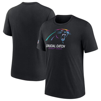 NFL crucial catch merchandise,Short Sleeve Carolina Panthers football Shirt,crewneck graphic NFL top Tee