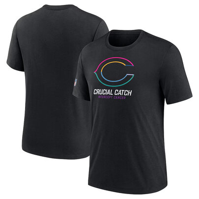 NFL crucial catch merchandise,Short Sleeve Chicago Bears football Shirt,crewneck graphic NFL top Tee