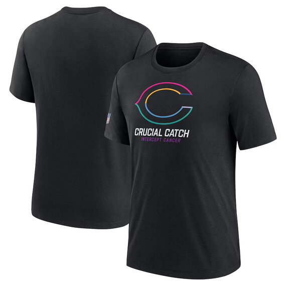 NFL crucial catch merchandise,Short Sleeve Chicago Bears football Shirt,crewneck graphic NFL top Tee