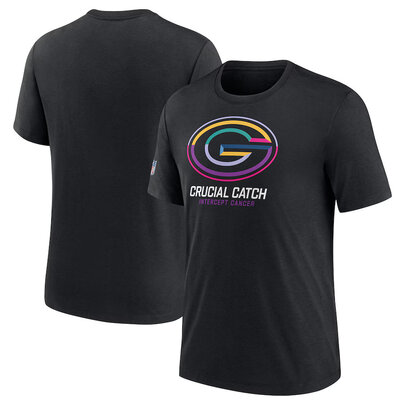 NFL crucial catch merchandise,Short Sleeve Green Bay Packers football Shirt,crewneck graphic NFL top Tee