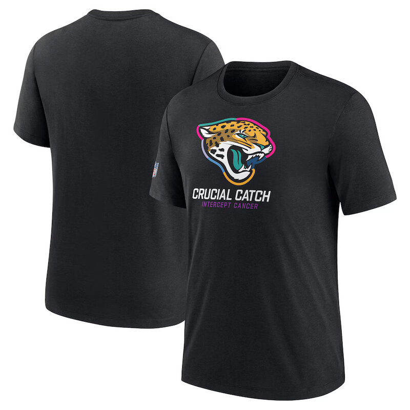 NFL crucial catch merchandise,Short Sleeve Jacksonville Jaguars football Shirt,crewneck graphic NFL top Tee