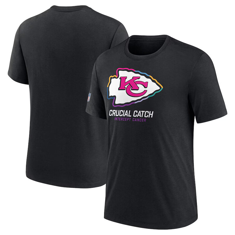 NFL crucial catch merchandise,Short Sleeve Kansas City Chiefs football Shirt,crewneck graphic NFL top Tee