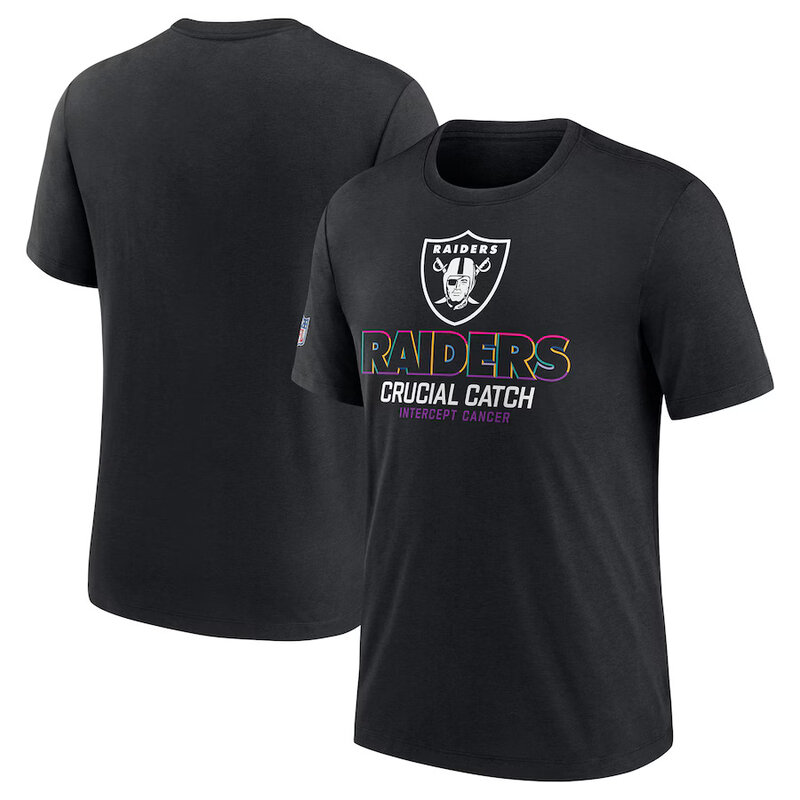NFL crucial catch merchandise,Short Sleeve Las Vegas Raiders football Shirt,crewneck graphic NFL top Tee