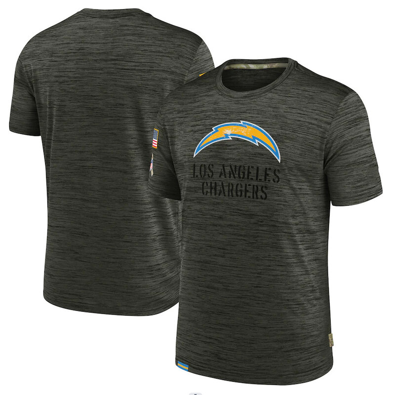NFL Los Angeles Chargers Football gear Short Sleeve Crewneck Tee Quick Dry Workout running gym sport Shirt