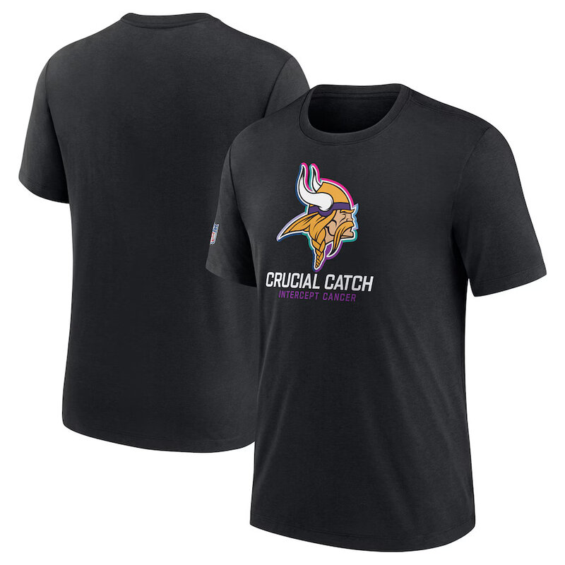 NFL crucial catch merchandise,Short Sleeve Minnesota Vikings football Shirt,crewneck graphic NFL top Tee