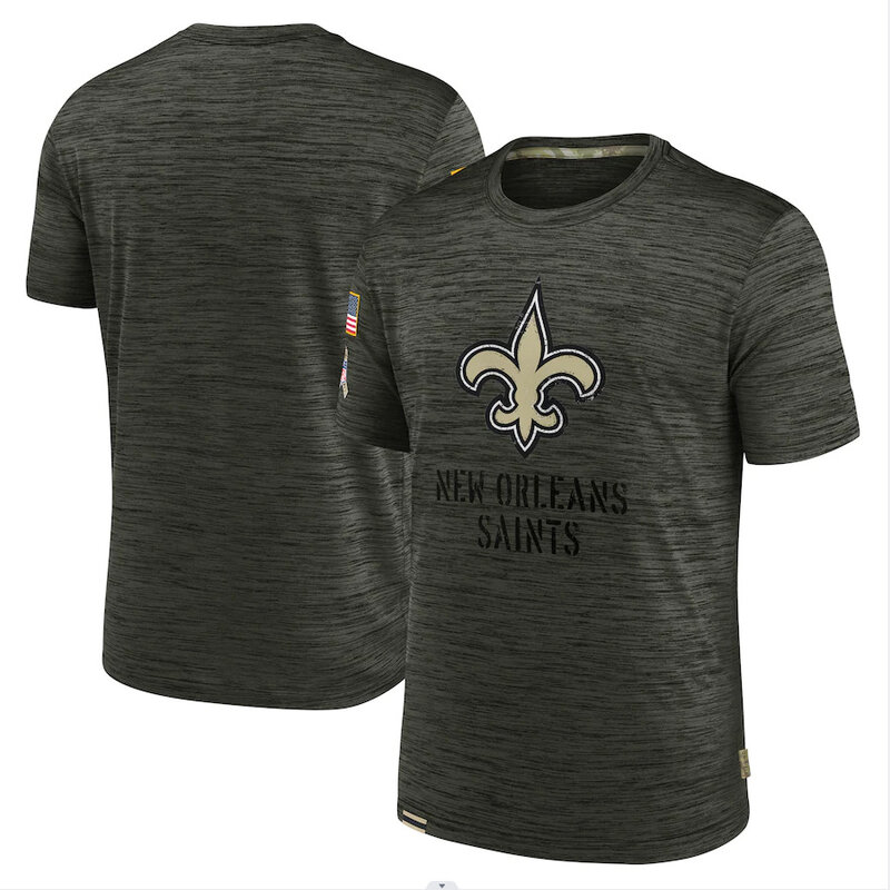 NFL New Orleans Saints Football gear Short Sleeve Crewneck Tee Quick Dry Workout running gym sport Shirt