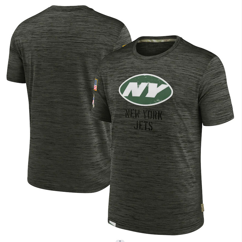 NFL New York Jets Football gear Short Sleeve Crewneck Tee Quick Dry Workout running gym sport Shirt