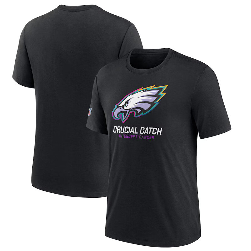 NFL crucial catch merchandise,Short Sleeve Philadelphia Eagles football Shirt,crewneck graphic NFL top Tee
