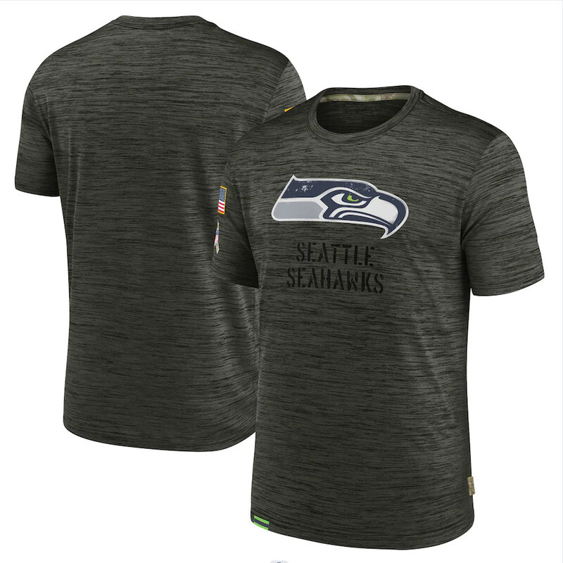 NFL Seattle Seahawks Football gear Short Sleeve Crewneck Tee Quick Dry Workout running gym sport Shirt