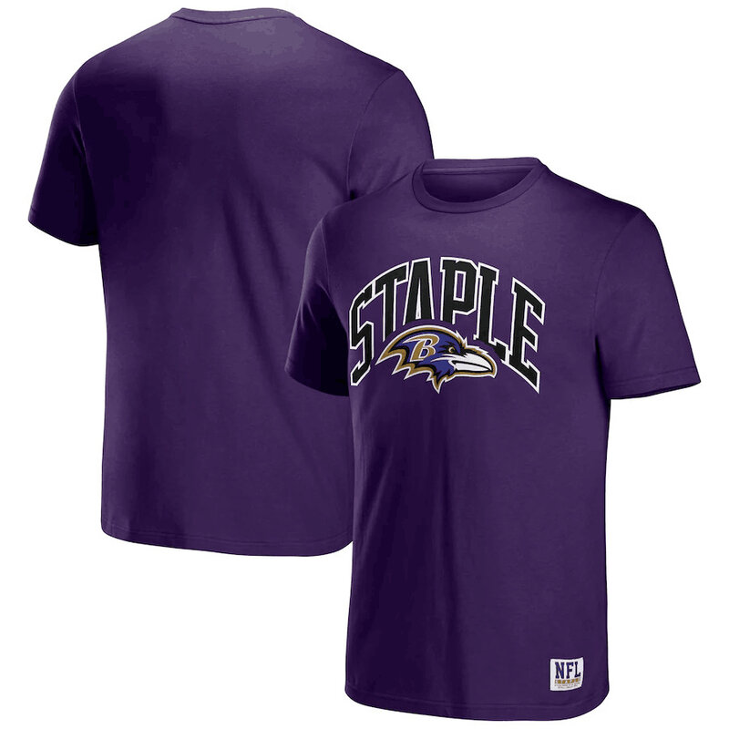 NFL x Staple Baltimore Ravens Short Sleeve Crewneck 3D Print Football Tee Shirt