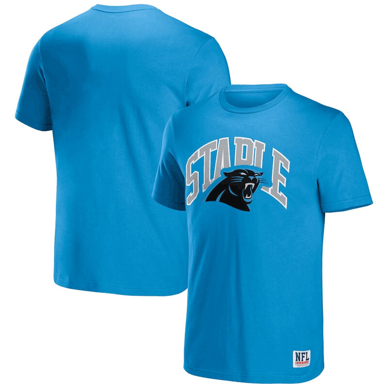 NFL x Staple Carolina Panthers Short Sleeve Crewneck 3D Print Football Tee Shirt