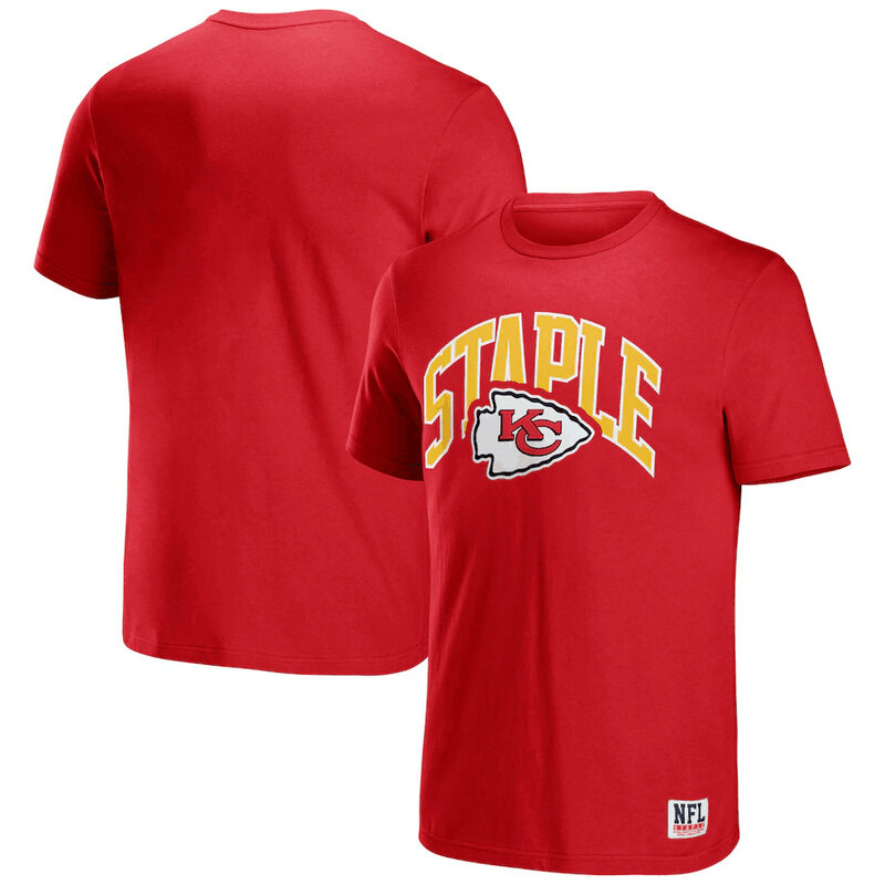 NFL x Staple Kansas City Chiefs Short Sleeve Crewneck 3D Print Football Tee Shirt