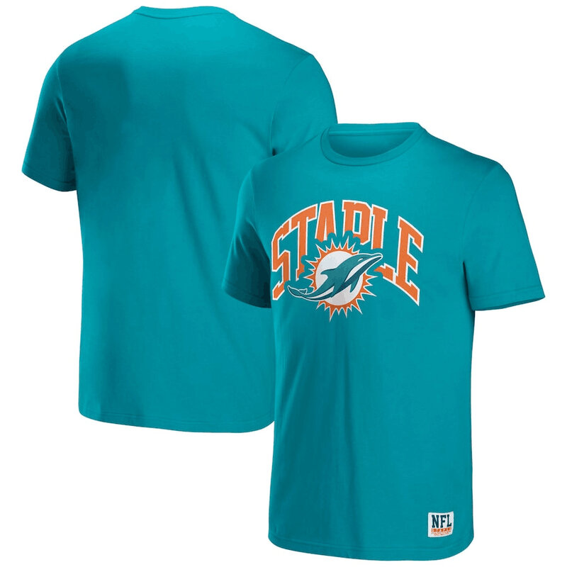 NFL x Staple Miami Dolphins Short Sleeve Crewneck 3D Print Football Tee Shirt